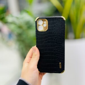 قاب چرمی کروکدیل دور طلایی مناسب برای آیفون 11